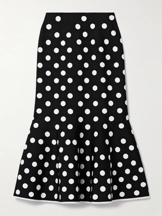 Carolina Herrera Gonna In Maglia Jacquard A Pois - Nero