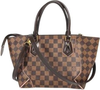 Louis Vuitton Pre-owned Damier Canvas Schoudertas - Dames - Vintage Handtas - Bruin - ONE Size - Leer - Vintage