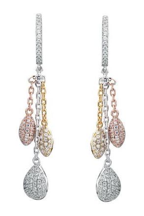 Suzy Levian Tri-Tone CZ Dangle Earrings at Nordstrom Rack