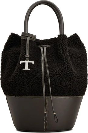 Tod's shearling bucket bag - women - Sheep Skin/Shearling/Calf Leather - One Size - Brown