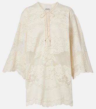 Isabel Marant Solara embroidered cotton-blend minidress