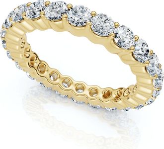 Pompeii3 1 - 5 Ct Round Cut Diamond Eternity Ring Lab Grown 14k White Yellow or Rose Gold