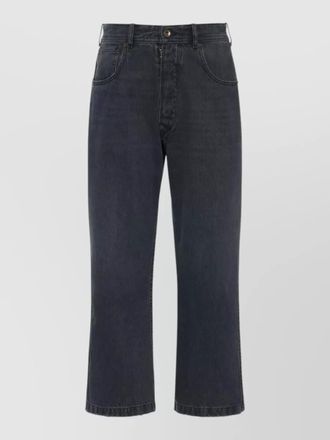 Maison Margiela cropped five pocket trousers fringed hem