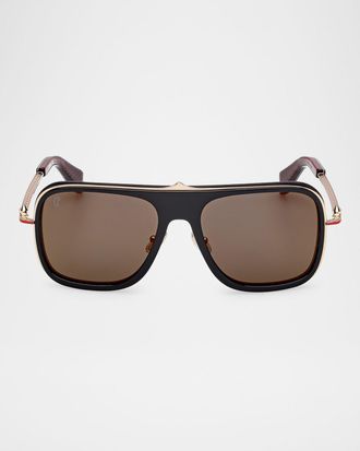 Christian Louboutin Men & apos;s LB0013M Metal Aviator Sunglasses