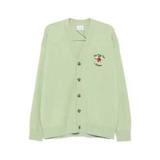 Dr&ocirc;le de Monsieur Cardigans, male, Green, Size: L Le Cardigan Slogan Rose