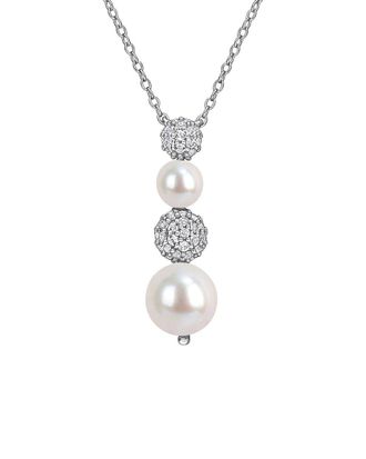 Rina Limor Silver 0.59 ct. tw. Gemstone & 5-8.5mm Pearl Pendant