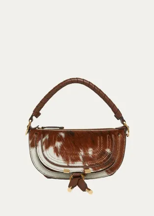 Chlo&eacute; Marcie Small Calf Hair Top-Handle Bag