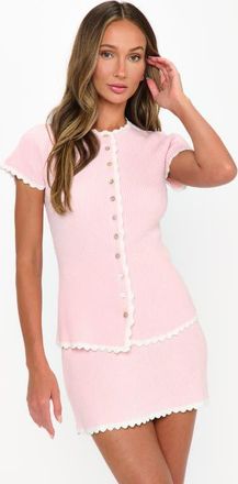 Show me your Mumu Heidi Cardigan in Taffy Pink Knit at Nordstrom, Size X-Small