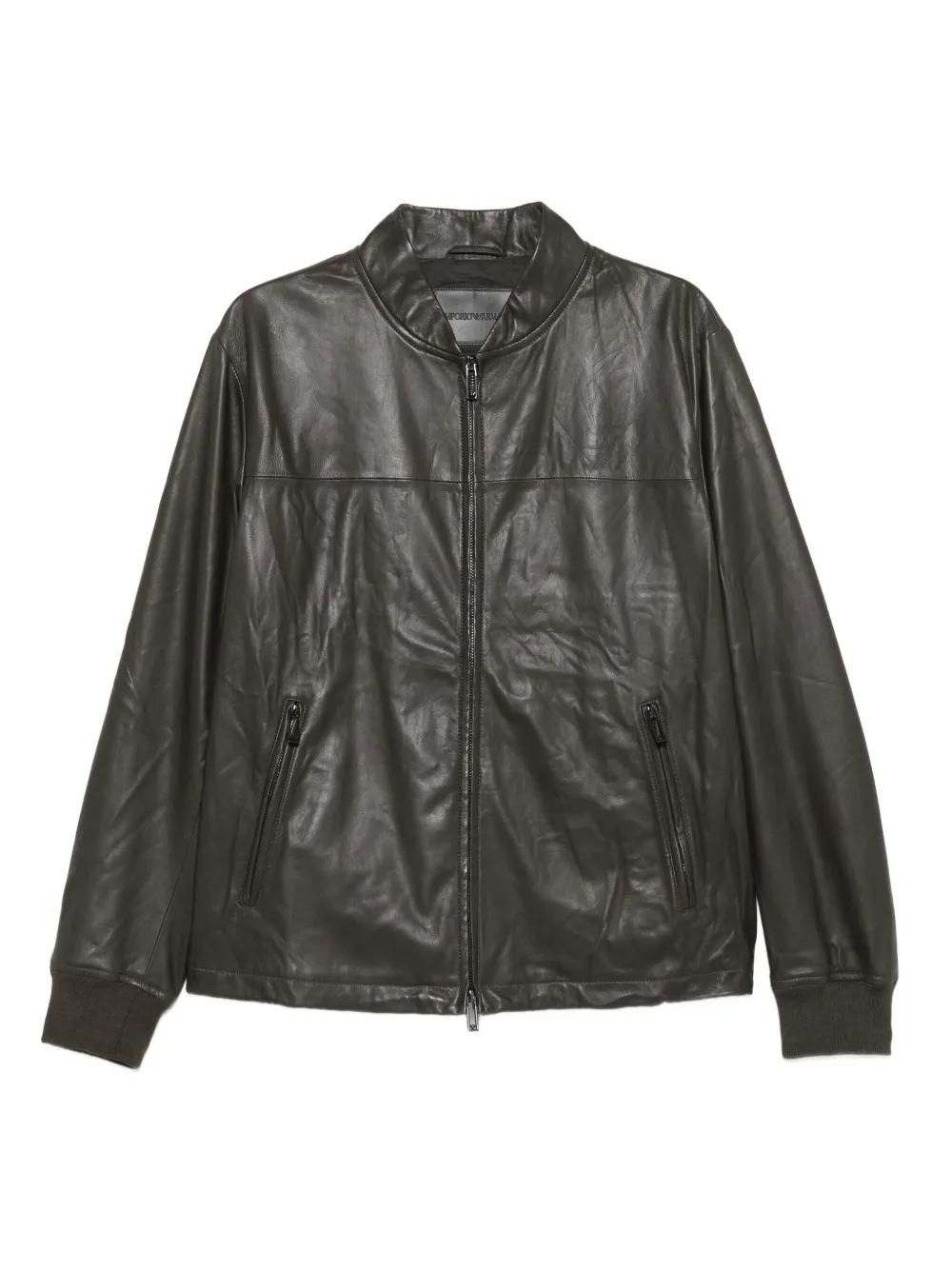 Men's Emporio Armani Leather Jackets - up to −58% | Stylight