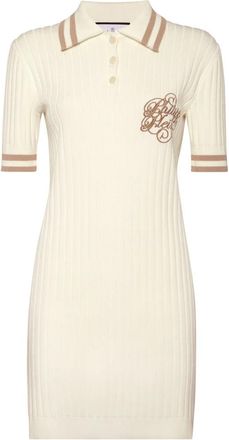 Philipp Plein Knit Polo Dress - Dames - Kleedjes - Wit - L - Polyester - Kleedjes