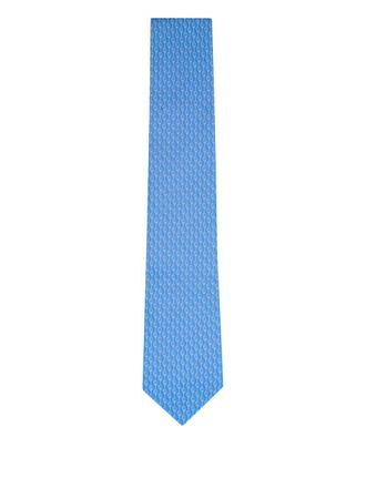 Ferragamo rackets-pattern tie - Blauw