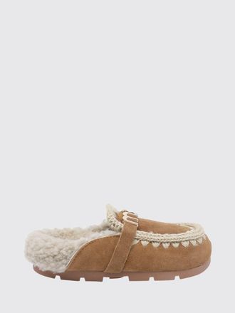 Mou Mules Winter Bio in pelle scamosciata con interni in shearling e logo