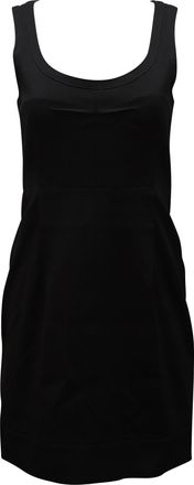 Theory Scoop Neckline Fitted Dress in Black Wool