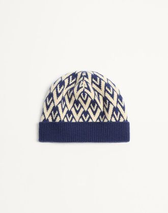 Valentino Garavani Toute La V Signature Knitted Wool Beanie