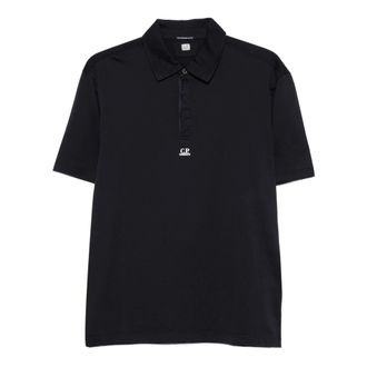 C.P. Company Polo Shirts, male, Blue, Size: 2XL Logo Polo