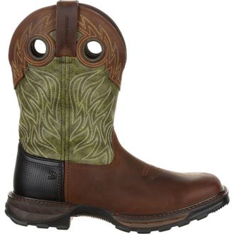 Durango Western Work Boot in Oiled Brown And Forest Green at Nordstrom, Size 11.5
