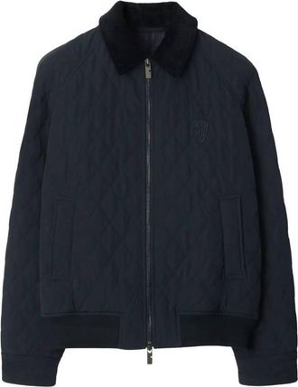 Burberry Logo-Embroidered Quilted Jacket, Size X-Small