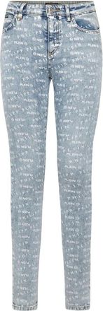 Philipp Plein Miss Slim Fit All over PP - Dames - Slim Fit Jeans - Blauw - W26 - Jeans