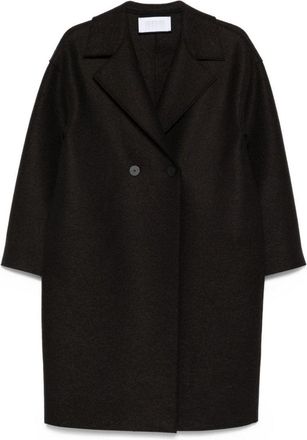 Harris Wharf London Double-Breasted Brown Virgin Wool Coat