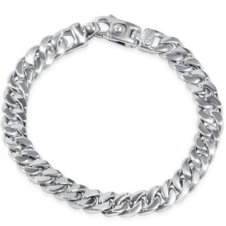 Pompeii3 Braccio Mens 36 Gram Cuban Link Solid Silver Bracelet 8.5 Size: 8.5