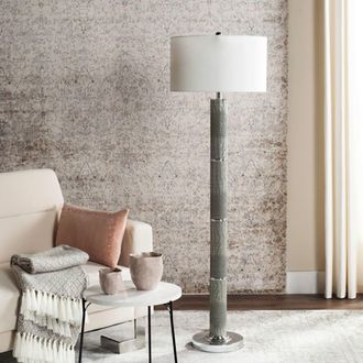 Safavieh L&aacute;mpara de pie en pu,metal, gris