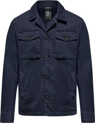 Bomboogie Stretch Gabardine Jacket - Heren - Zomerjassen - Blauw - 2XL - Katoen - Jassen