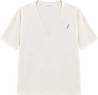 Akep T-shirt van Katoen - Dames - T-shirts - Beige - S - Katoen - Tops