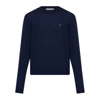 Acne Studios Round-neck Knitwear, male, Blue, Size: XL/2XL Crewneck Sweater