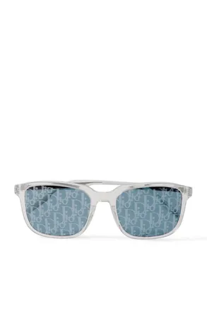 Dior DiorTag SU Square-Frame Acetate and Silver-Tone Mirrored Sunglasses