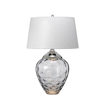 Netlighting Samara Table Lamp Metal Work Polished Nickel Smoked Glass in Grey