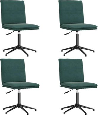 vidaXL Vidaxl - Sillas De Comedor 4 Unidades Terciopelo Verde Oscuro