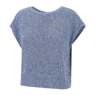 KANGRA Sleeveless Jumper - female - Kangra - Round-neck Knitwear - Blue - M - Knitwear
