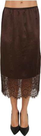 Liu Jo Midi Rok - Dames - Midirokken - Bruin - M - Satijn - Rokken