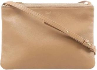 Celine Pre-owned Cross Body Bags, female, Beige, Size: ONE SIZE Pre-owned Trio Large Crossbody