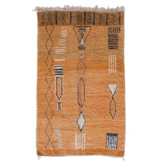 AFK Living Alfombra bereber con motivos geom&eacute;tricos de pura lana 170 x 271 cm