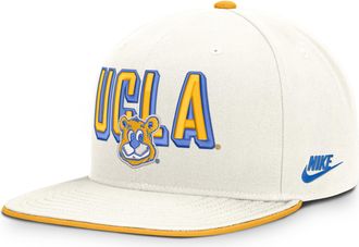 Nike UCLA Legacy Letter & Mascot Pro Nike Mens Dri-FIT College Adjustable Hat in White | NC120KGVUCV-207