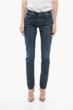 Celine Skinny-Fit Jeans with 13 cm Studded Detail size 26