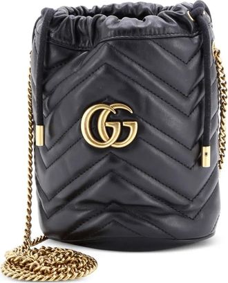 Gucci GG Marmont Matelasse Leather Mini bucket bag - Nero