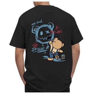 Generic Mens Short Sleeved T Shirts Bear Printed T Shirts Graphic Tees Shirt Mens Graphic Printed Tshirts Casual Short Sleeve Tshirt for Men Summer, Streetwea