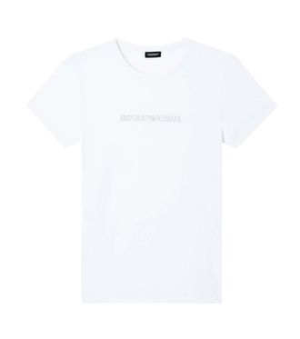 Emporio Armani White Logo Crew Neck T-Shirt
