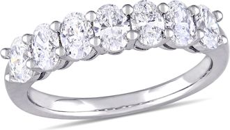 Mimi & Max 1 1/3ct TW Oval Cut Diamond Semi-Eternity Ring in 14k White Gold
