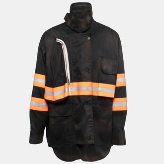 Calvin Klein Black Cotton Reflective Fireman Jacket