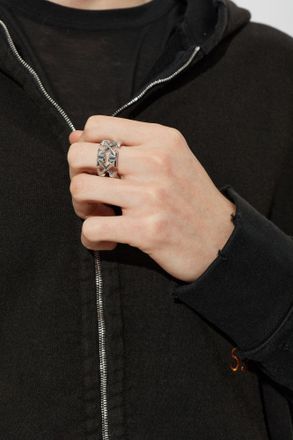 Off-white Brass Ring, Mens, Silver