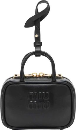 Miu Miu Bag Accessories, female, Black, Size: ONE SIZE Micro Beau Leather Bag