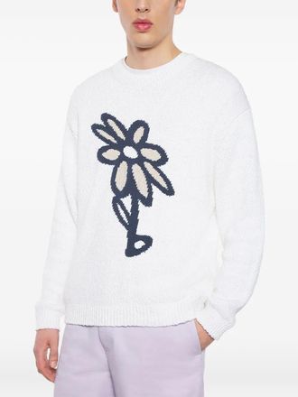 Maison Kitsuné Daisy-intarsia jumper - White