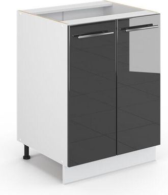 Vicco Armario De Ba&ntilde;o Mediano Fame-line, Antracita Alto Brillo, 60 X 81.6 Cm Sin Encimera Vicco