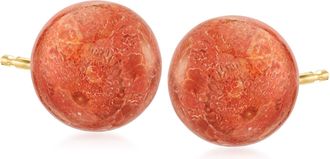 Ross-Simons Coral Stud Earrings in 14kt Yellow Gold