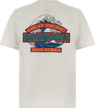 Patagonia Logo-Embroidered Cotton Blend T-Shirt - White