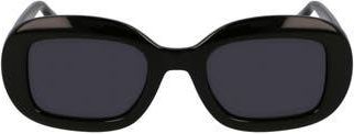 Ferragamo Gancini 51mm Oval Sunglasses in Black at Nordstrom Rack