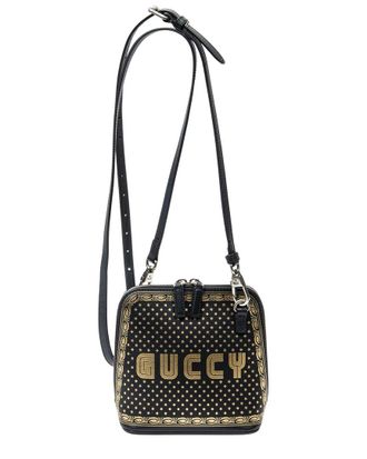 Gucci Black Calfskin Leather Mini Guccy Dome Crossbody, Never Carried (Authentic Pre-Loved)
